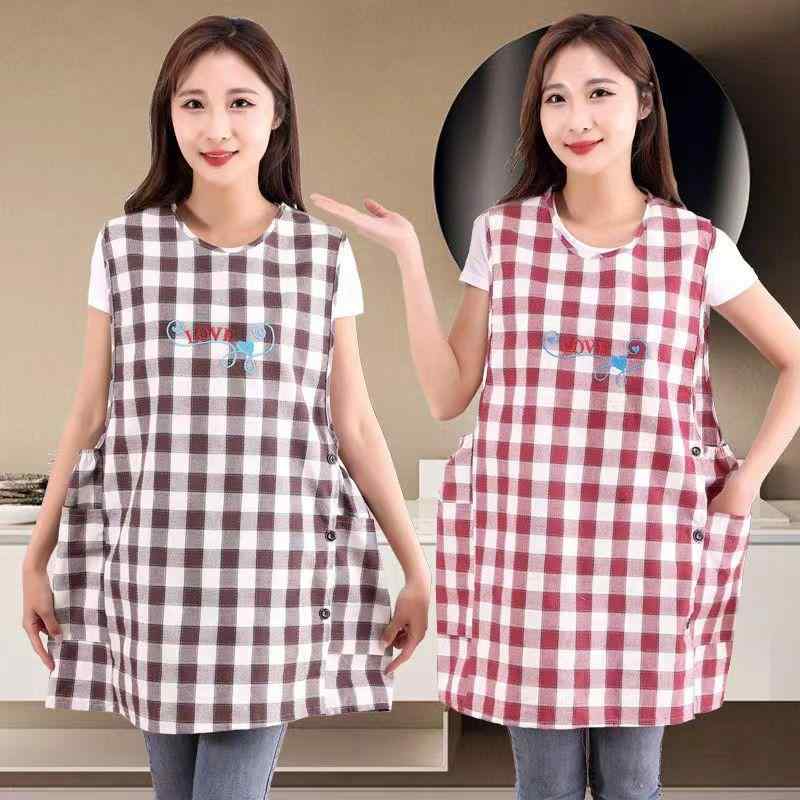 エプロン 男性用 女性用 ノースリーブ スモック ワークウェア 作業着 家庭用 清掃 汚れ防止 カフェ バ..