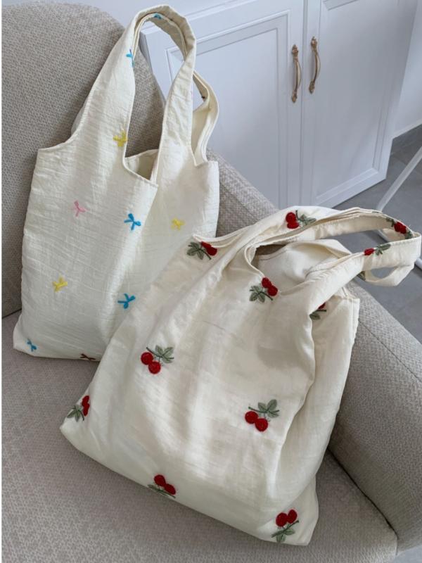 トートバッグ レディース 大容量 刺繡 キャンバス 帆布 肩掛け 通勤 通学 普段使い かわいい おしゃれ ..