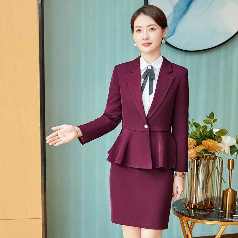 レディーススーツ ホテル フロント 受付 サービス 制服 事務服 フォーマル ポリエステル 長袖 シャツ ..