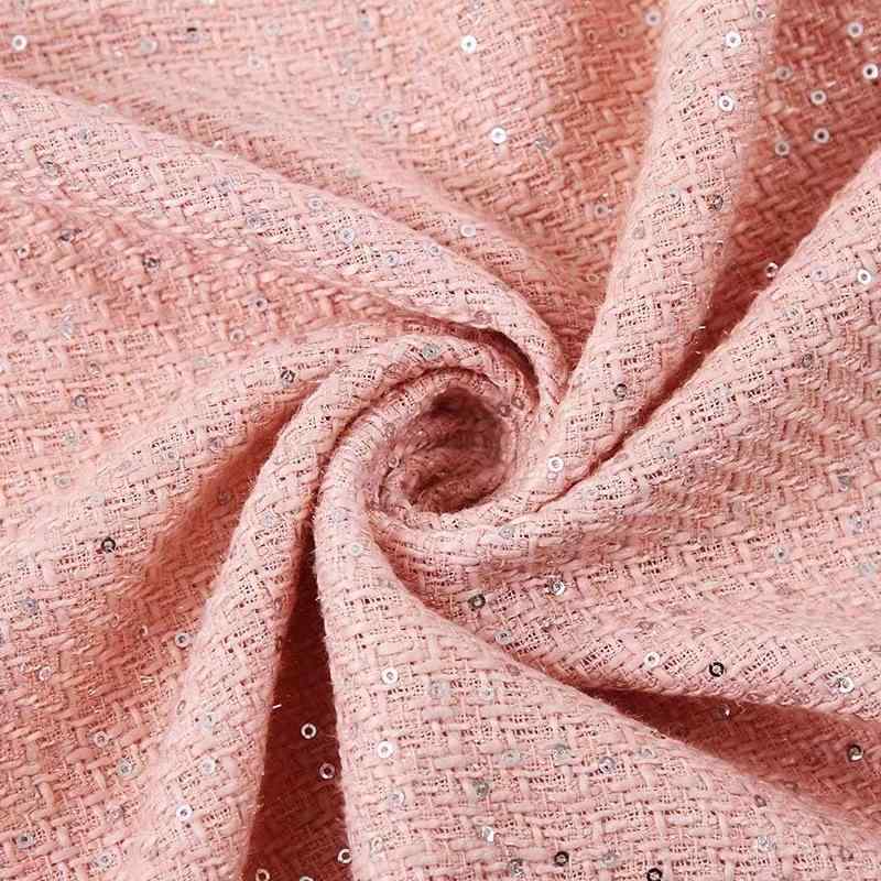 生地 レディース ワンピース 馬甲 バッグ シューズ ポリエステル ツイード 斜め織 無地 染色 スパンコ..