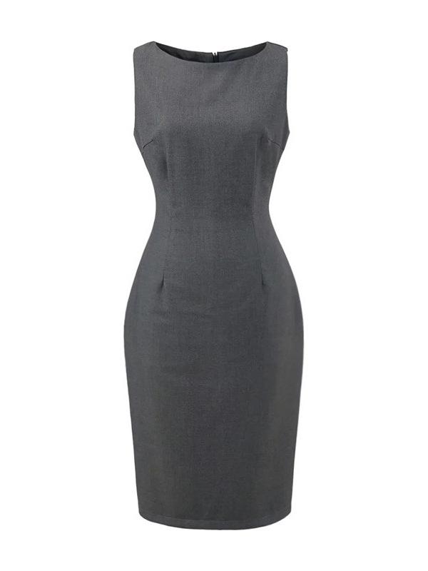 ワンピース レディース セクシー 通勤 膝丈 ノースリーブ スーツ ベスト スカート タイト 無地 ポリエ..