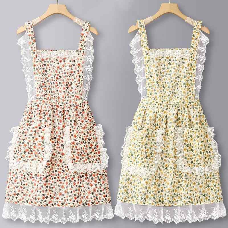 エプロン レディース かわいい プリンセス風 キッチン ホーム カフェ 料理 教室 制服 仕事着 水晶绒 レ..