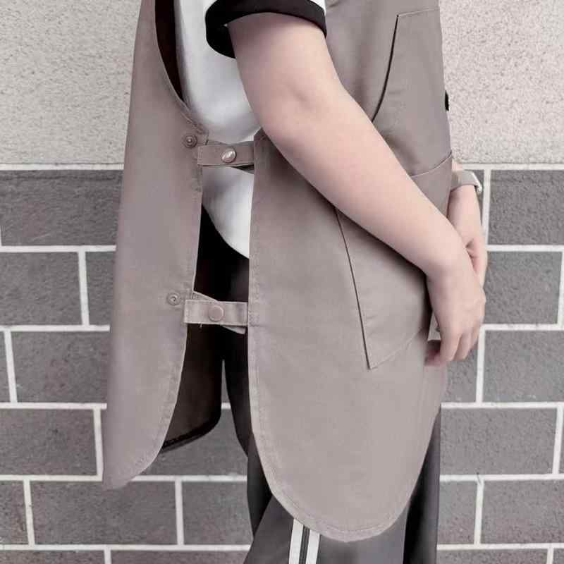 エプロン レディース メンズ カフェ 飲食店 厨房 ユニフォーム 作業着 帆布 無地 黒 カーキ 緑