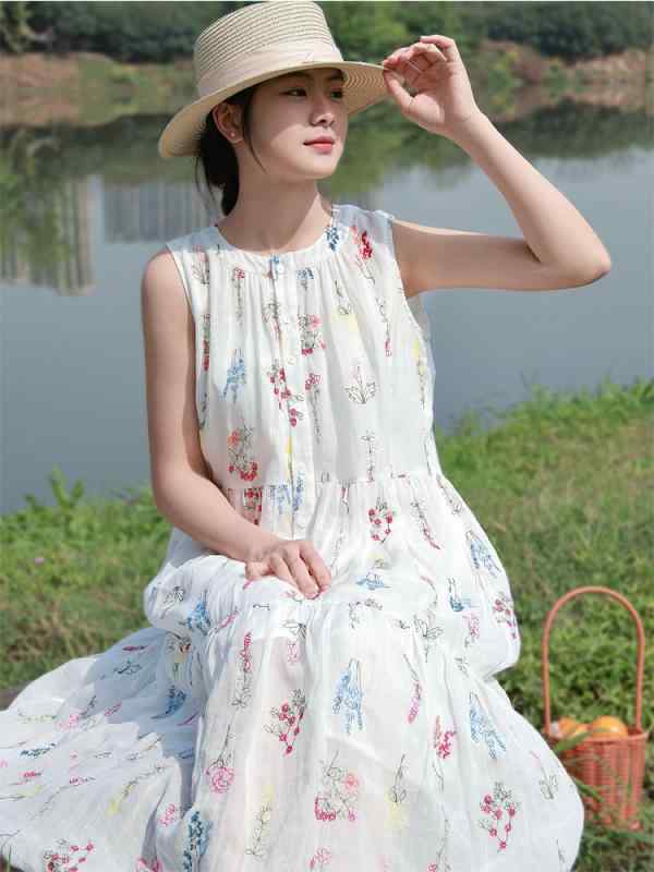 ワンピース レディース ノースリーブ ケーキスカート チュニックワンピース チュニック フレア Aライン..