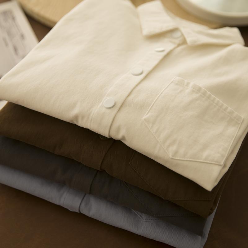 シャツ レディース 早春 アウター 起毛 長袖 ブラウス ゆったり カジュアル 厚手 ワーク コットン 秋冬..