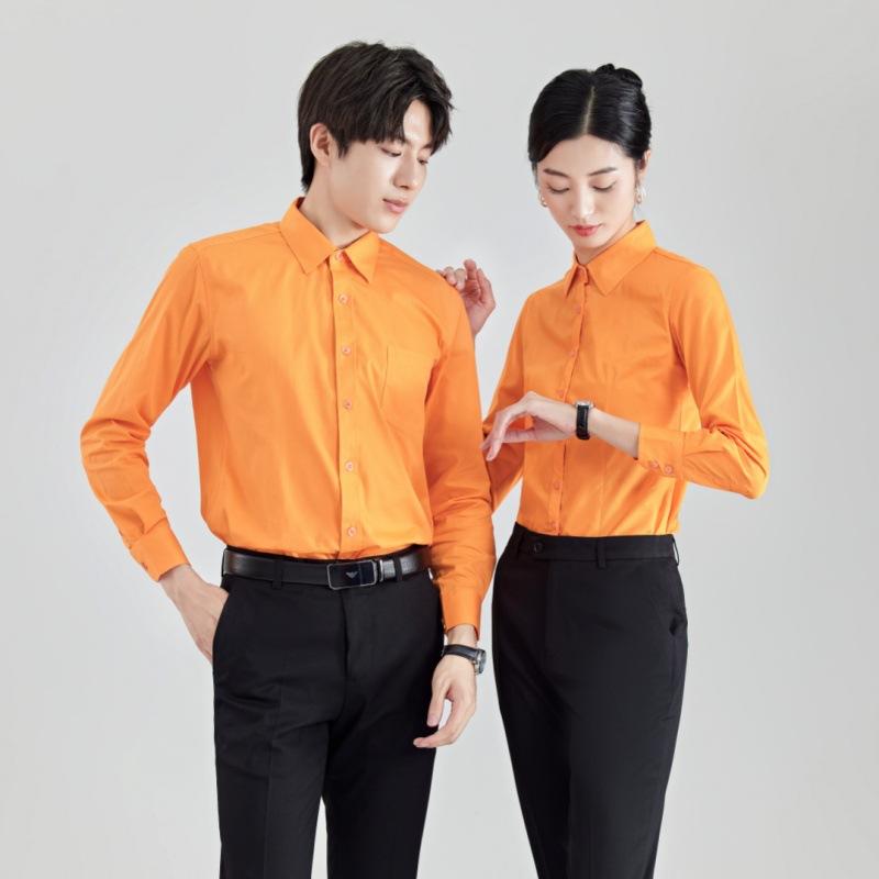 シャツ レディース ブルー 長袖 コットン 綿 ポリエステル ビジネス オフィス カジュアル 男性用 ブラ..