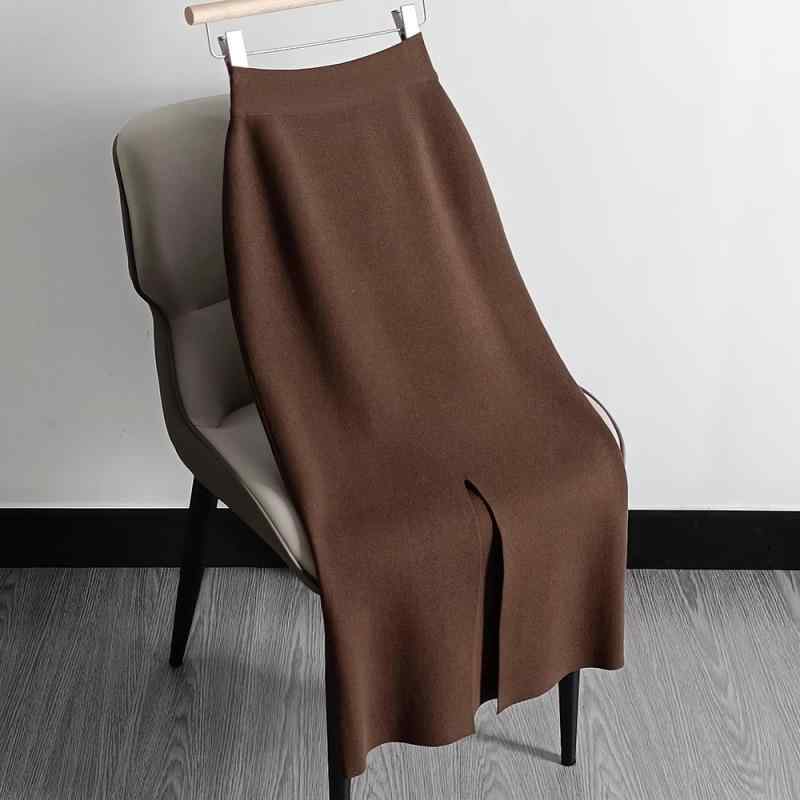 スカート レディース 秋冬 ニット スカート 大きいサイズ スリット タイト スカート ハイウエスト 美脚..