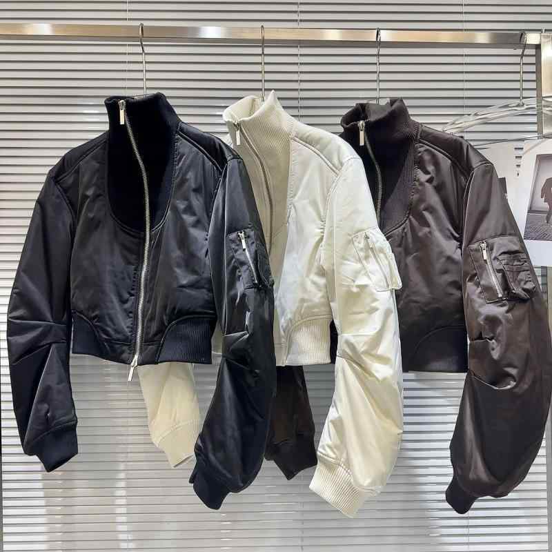 ジャケット レディース 秋冬 ブルゾン ジャンパー 野球 アウター リブ襟 防風 保温 ポリエステル ブラ..