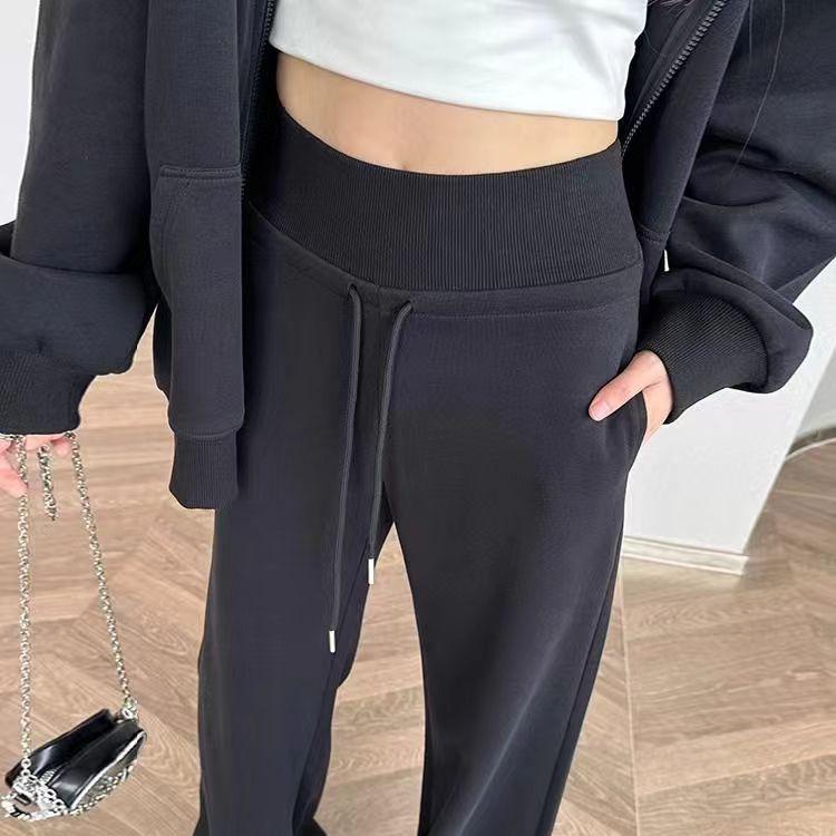 パンツ レディース 高身長 ワイドパンツ ポリエステル 灰色 黒 ブラック 高見え 伸縮性 リラックス ルームウェア 普段使い