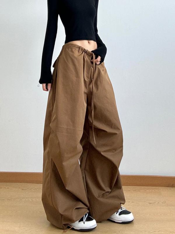 パンツ レディース ワイドレッグパンツ 春秋 ロングパンツ ハイウエスト ワークパンツ ストレート ゆったりシルエット ブラック ホワイ..