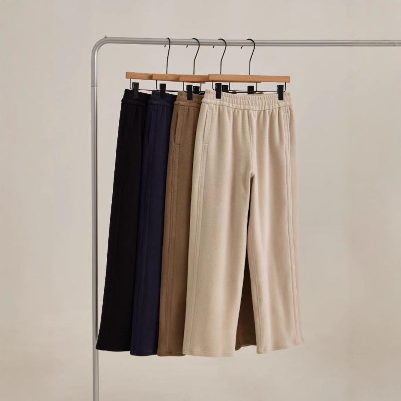 パンツ レディース 冬 裏起毛 ストレート あったか ゆったり 体型カバー ワイドパンツ バナナパンツ 高..