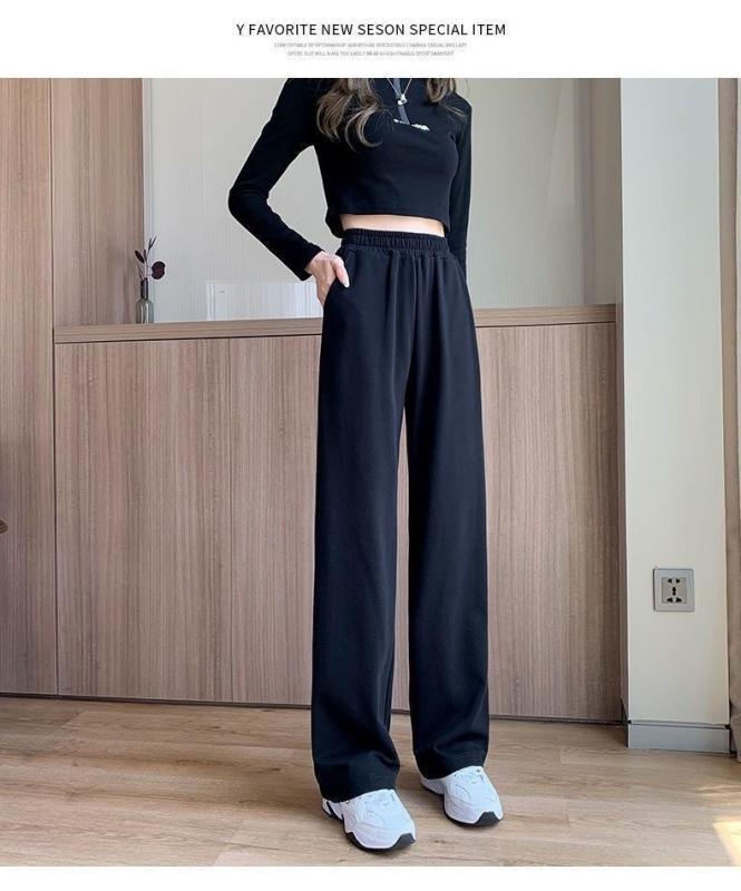 パンツ レディース 秋冬 綿 ワイドレッグパンツ ゆったり ハイウエスト ストレート 運動着 部屋着 カジュアル 大きいサイズ グレー ブ..