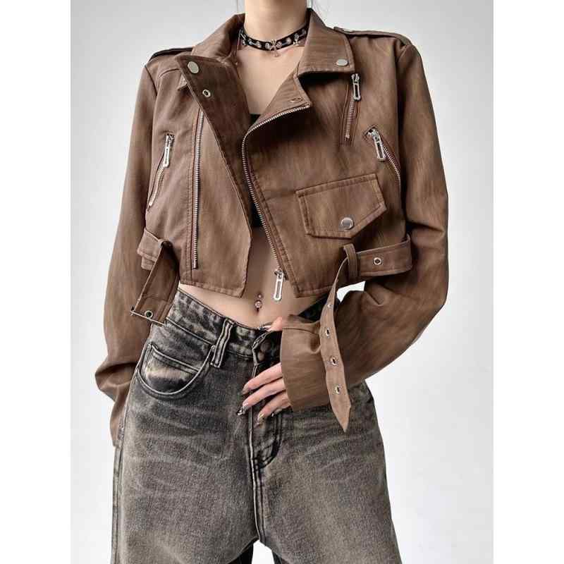 ジャケット レディース 秋冬 ライダースジャケット PUレザー アウター 普段使い ゆったり ショート丈 ..