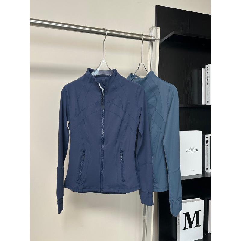 ヨガウェア レディース スポーツジャケット フィットネス トレーニング アウター スリム 長袖 立襟 無..