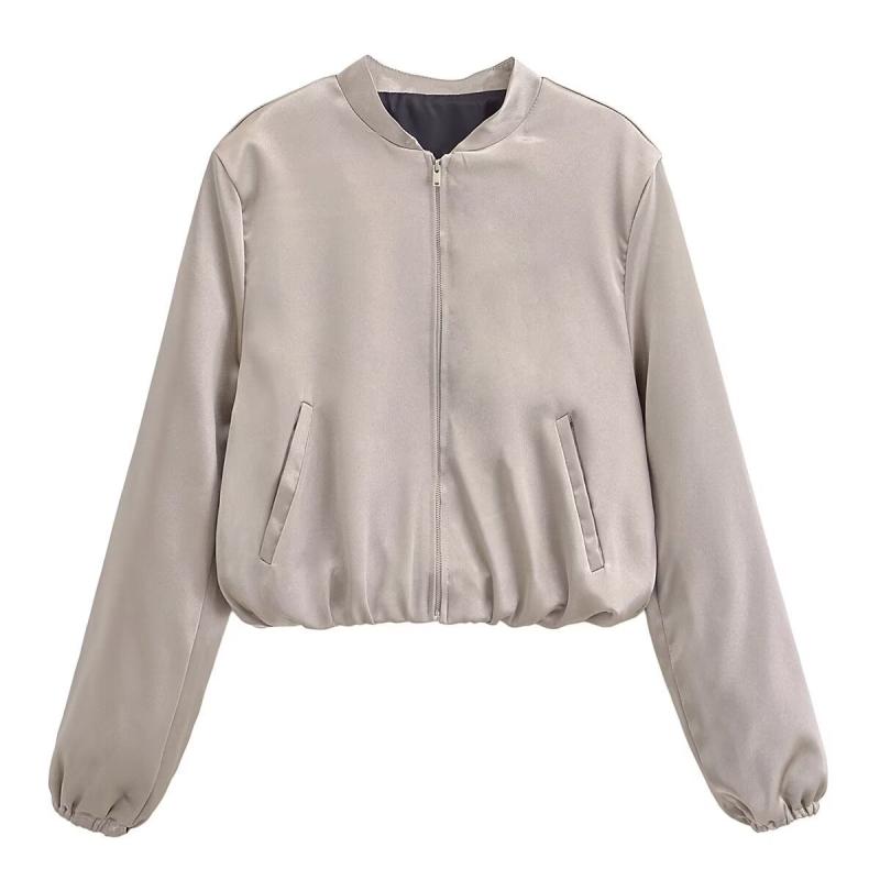 ジャケット レディース 秋冬 箔プリント 欧米風 パイロットジャケット アウター ポリエステル 長袖 シ..