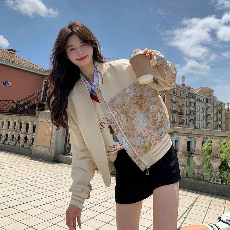 ジャケット レディース 春秋 ポリエステル 野球服 ジャンパー アウター トップス スリム スタイル S M ..