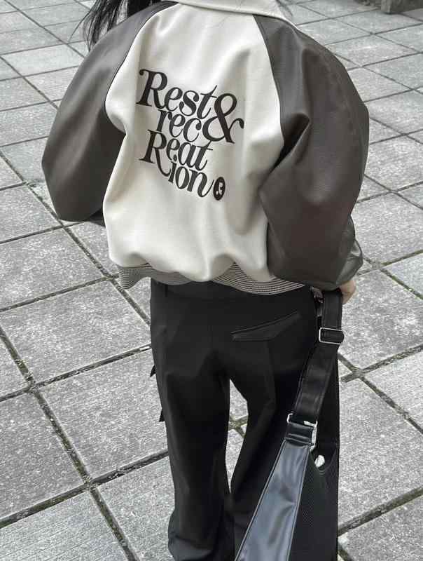 ジャケット レディース 刺繡 レタード パッチワーク ブルゾン スタジャン カジュアル ペア ブラック ブ..