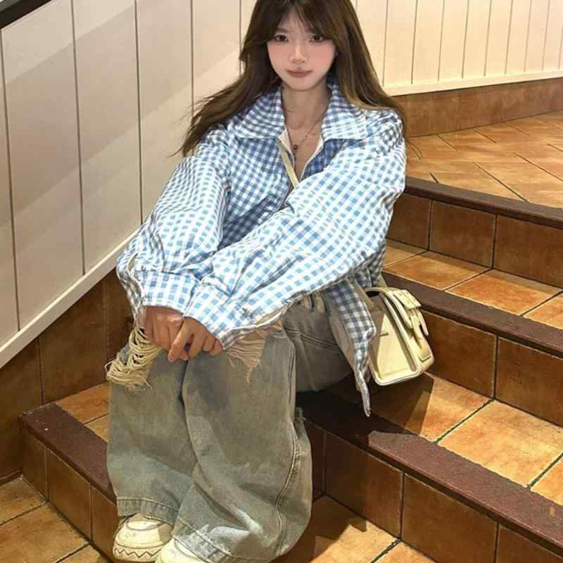 ジャケット レディース 格子柄 リバーシブル ブルゾン ジャンパー アウター 羽織り スプリングコート ..