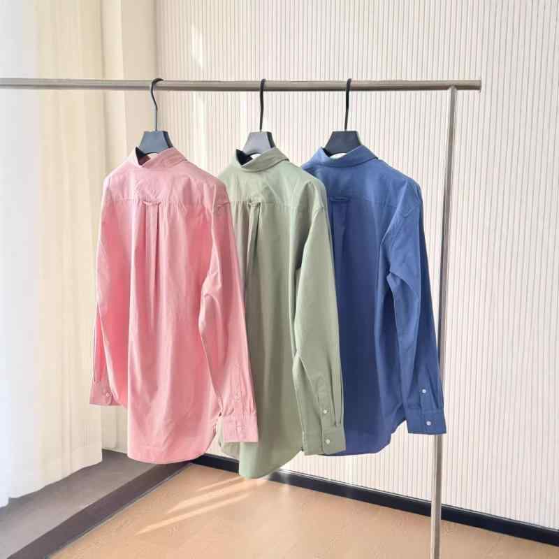 シャツ レディース 春夏 日韓風 ゆったり 無地 長袖 トップス ブラウス 刺繡 ポリエステル 普段使い 通..