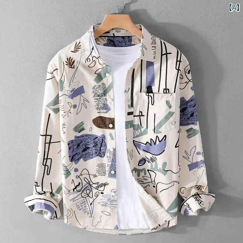 シャツ レディース 長袖 カジュアル 春秋 港風 ゆったり ロゴ プリント 杏色 緑色