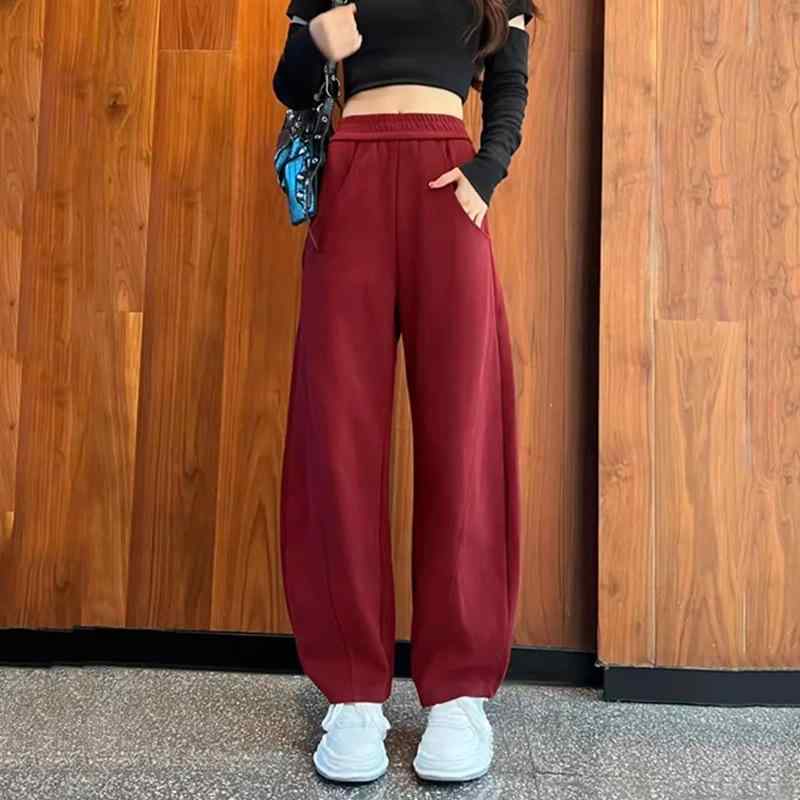 パンツ レディース 秋冬 高腰 ワイドレッグパンツ 裏起毛 コットン ポリエステル ゆったり テーパード..