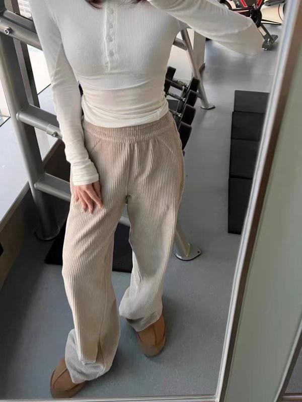 パンツ レディース 秋冬 中腰 コーデュロイ ワイドレッグパンツ ゆったり感 リラックス ストレートパンツ 厚手 コットン混紡 普段使い ..