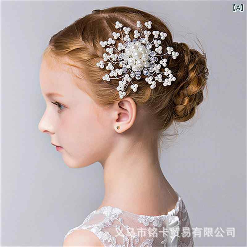 キッズ ヘアアクセサリー ヘアピン 韓国風 ヘアゴム 髪飾り プリンセス 誕生日 発表会 パール かわいい..