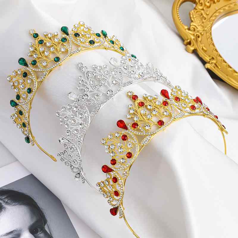 ヘアアクセサリー レディース ティアラ ブライダル 結婚式 ウェディング バロック調 ラインストーン 王冠 クラウン 合金 髪飾り 銀色 シルバー パープル ジルコニア 発表会 舞台 クリスマス