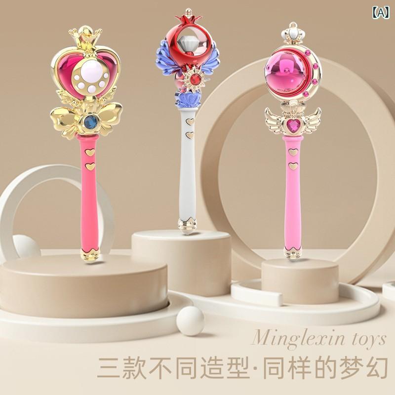 おもちゃ 女の子向け 魔法のステッキ 光る 音楽 王冠 かわいい 子供 カートゥーン 玩具