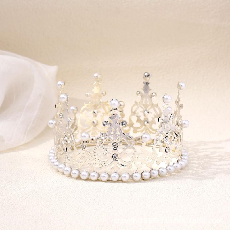 王冠 レディース ヘアアクセサリー ブライダル ティアラ ウェディング クラウン 髪飾り 金属製 電気メ..