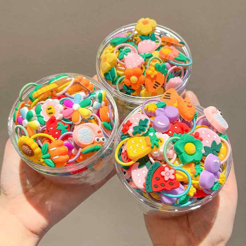 ヘアゴム 子供 女の子 赤ちゃん ヘアアクセサリー 髪飾り 髪留め ベビー キッズ 小さめ 花 フルーツ か..