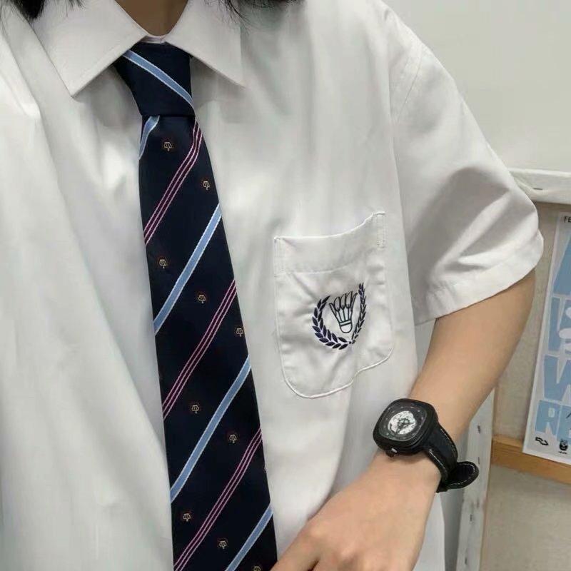 シャツ レディース スクール風 半袖 ポリエステル 開襟 襟付き ブラウス トップス 制服 学生 ホワイト ..
