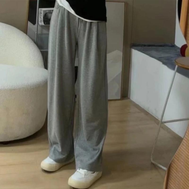 カジュアルパンツ レディース 高伸縮性 高腰 コットン ストレート ズボン 街頭スタイル ブラック ライ..