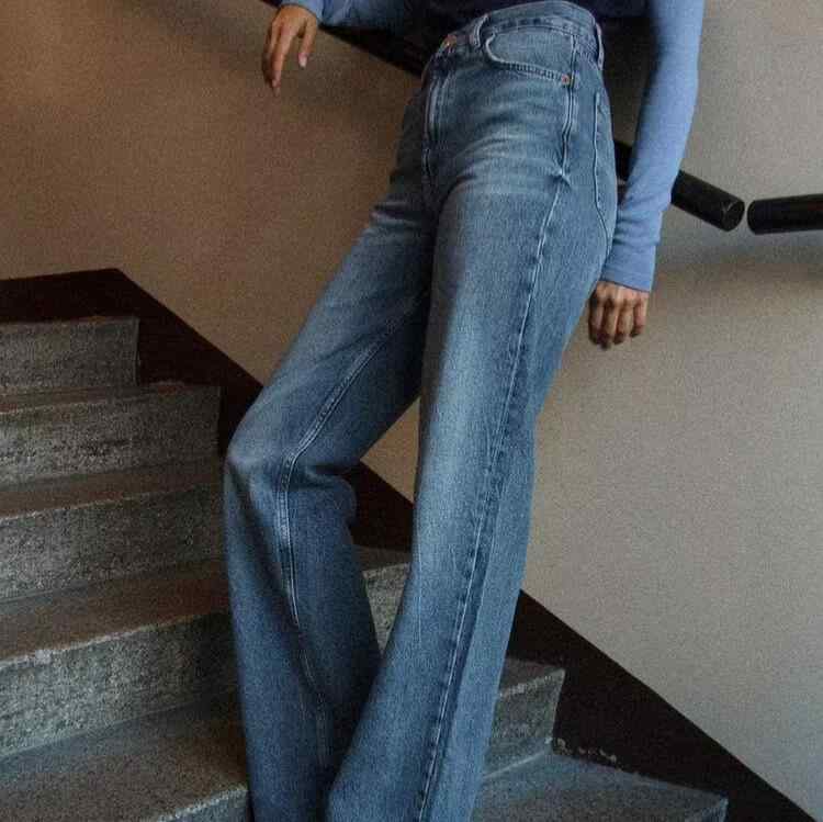 デニム レディース 春夏 ワイドレッグパンツ ハイウエスト ロングパンツ ジーンズ 6色 ブラック ライト..