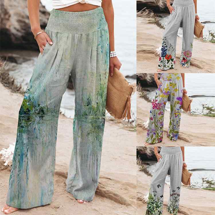 パンツ レディース 高腰 ワイドパンツ ストレートパンツ ロングパンツ ゆったり カジュアル 韓国風 蝶 ..