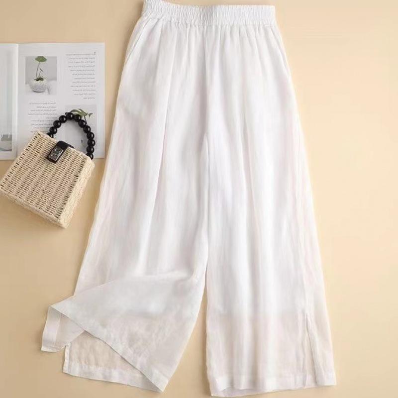 パンツ レディース 高腰 ワイドレッグパンツ ゆったりシルエット 美脚効果 通勤 カジュアルスタイル 春夏 薄手 ホワイト系 ベージュ系 ..