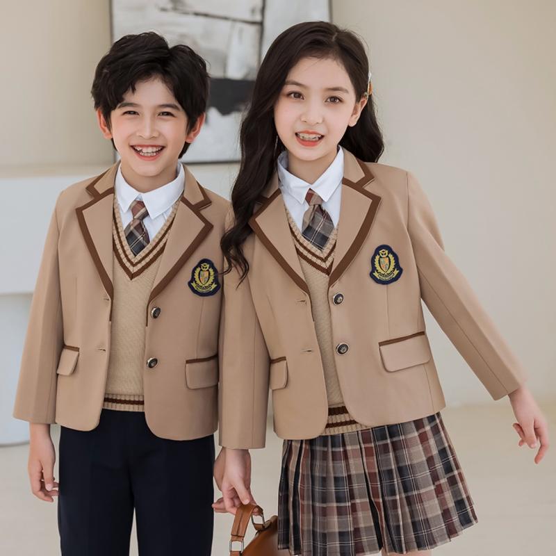制服 キッズ 春秋 セットアップ フォーマル スーツ 子供服 男の子 女の子 小学生 幼稚園 スクール 学生服 上下セット カーディガン パ..