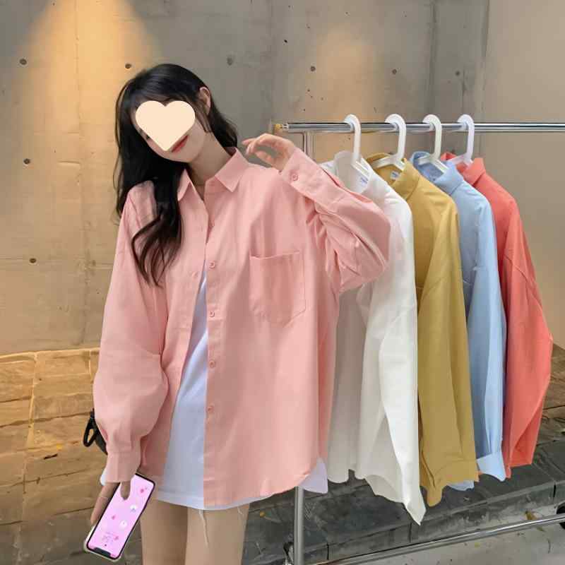 シャツ レディース 長袖 ゆったり 韓国風 トップス デザイン 襟付き 無地 ブラウス パステルカラー オフィスカジュアル きれいめ 通勤