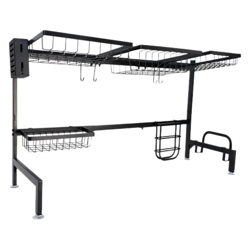 キッチン ラック 3段式 水切りラック 食器棚 シンク上 食器乾燥ラック 皿立て 箸立て まな板立て 省スペース 多機能 収納ラック(3)