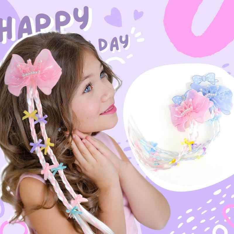 子供 ヘアアクセサリー プリンセス 皇冠 ヘアクリップ 網 蝶結び ヘアピン 三つ編み 蝶結び かわいい ..