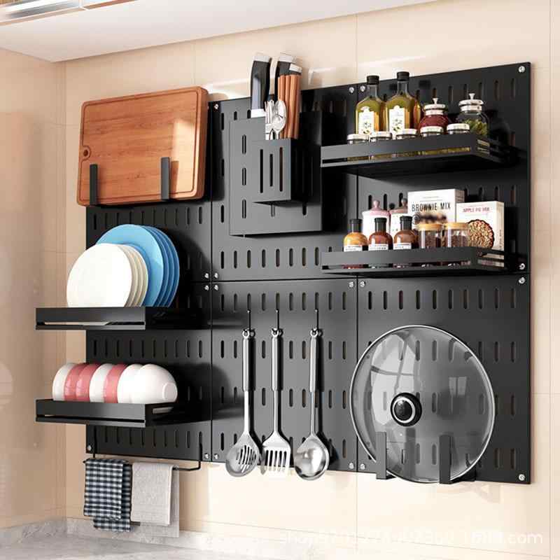 キッチン用品 壁掛け式収納棚 ステンレス製 水切りラック 食器ラック 調味料ラック 多機能ラック
