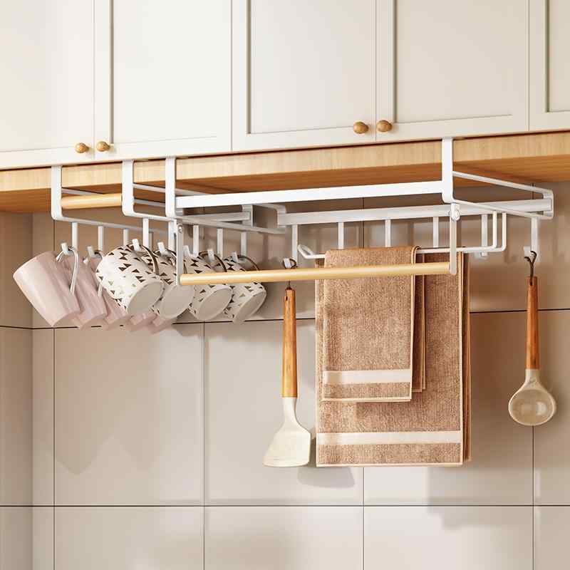 キッチン収納 吊り下げラック 戸棚下収納ラック まな板スタンド 鍋蓋ホルダー キッチンペーパーホルダ..