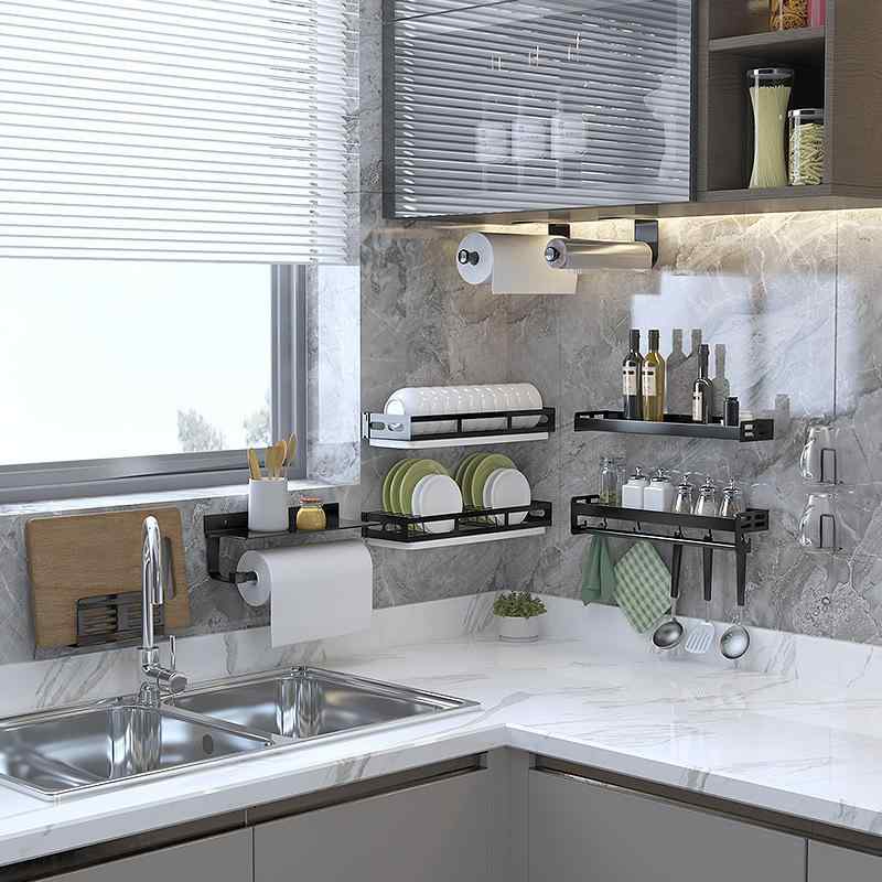 キッチンラック 壁掛け式 水切りラック ステンレス製 調味料ラック 鍋蓋ラック 箸立て 包丁立て 多機能..