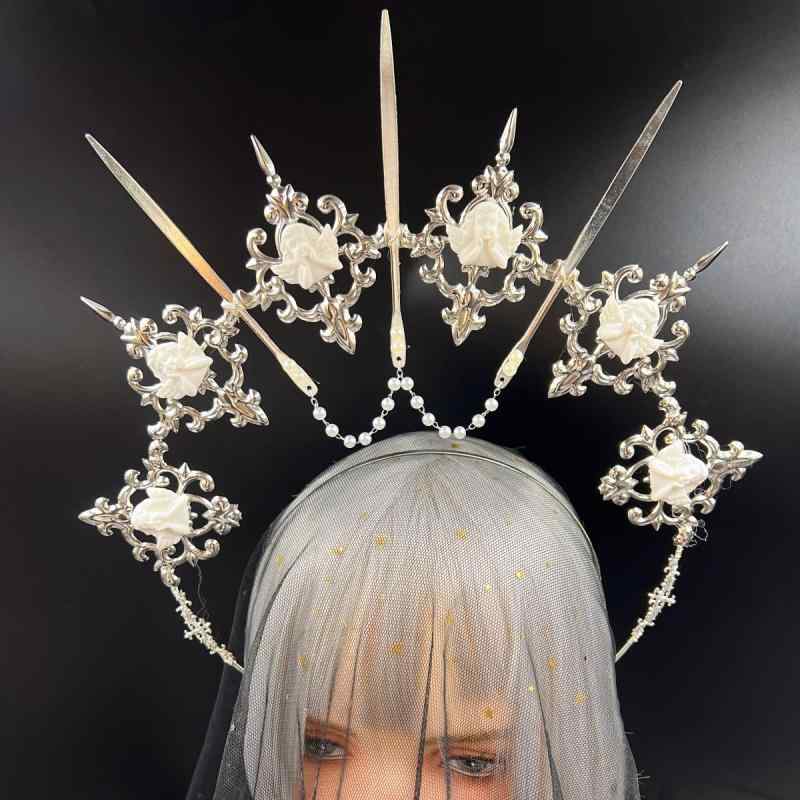 髪飾り ロリータ アポロ 聖母 光輪 王冠 ヘッドドレス 大げさ 天使...