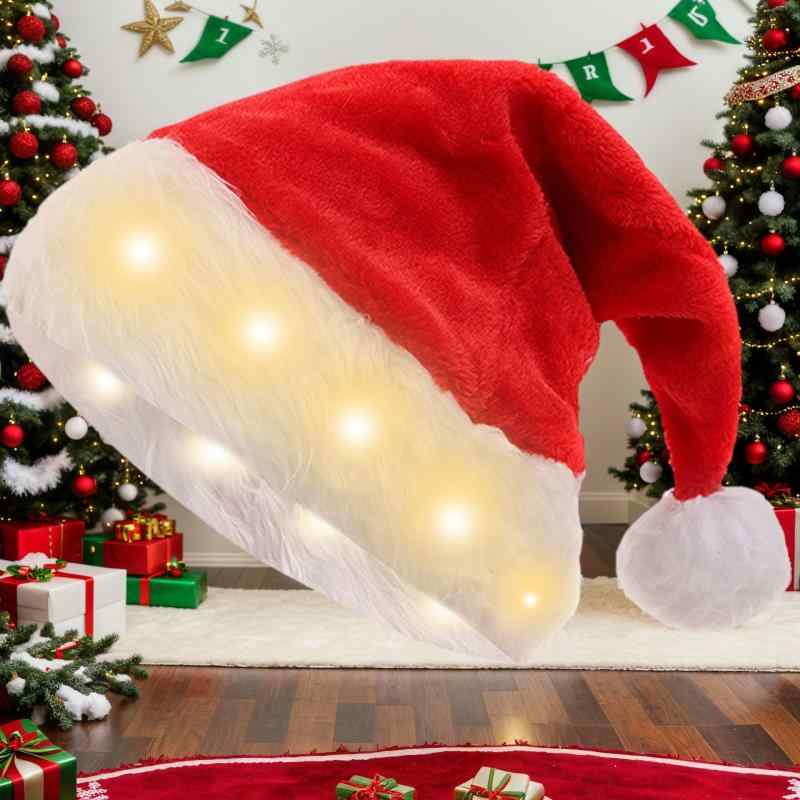 クリスマス 帽子 LED 光る サンタ 帽子 パーティー イベント ウォームライト カラーライト 大人 子供