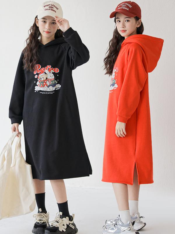Other - ワンピース キッズ 女の子 裏起毛 長袖 Aライン クリスマス 冬 暖か 厚手 プリント 130 140 150 160 170cm