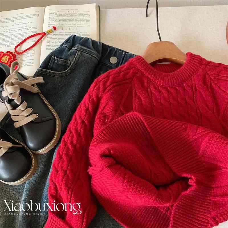 子供服 ニット セーター 秋冬 ベビー 赤ちゃん クリスマス ニット トップス 男の子 女の子 長袖 丸首 厚手 かわいい 普段使い 防寒 あったか