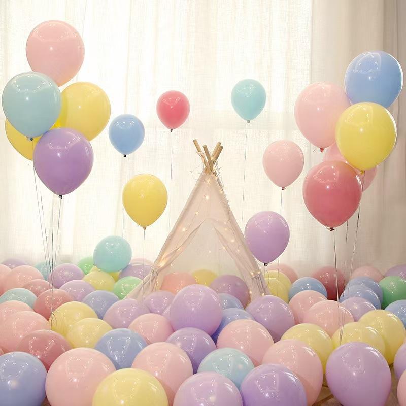 気球 バルーン マカロンカラー パステルカラー キャンディカラー 誕生日 結婚式 パーティー デコレーション 飾り付け 5寸 10寸 ピンク ブルー ホワイト イエロー グリーン パープル オレンジ レッド グレー