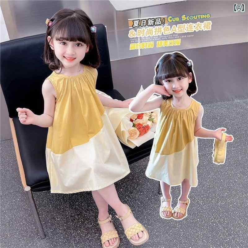 ワンピース キッズ 女の子 ノースリーブ 切り替え プリンセス風 韓国子供服 カジュアル かわいい お出かけ 普段使い お呼ばれ オールシーズン tanzan-shop-10962286 Tanzan サンプル画像2