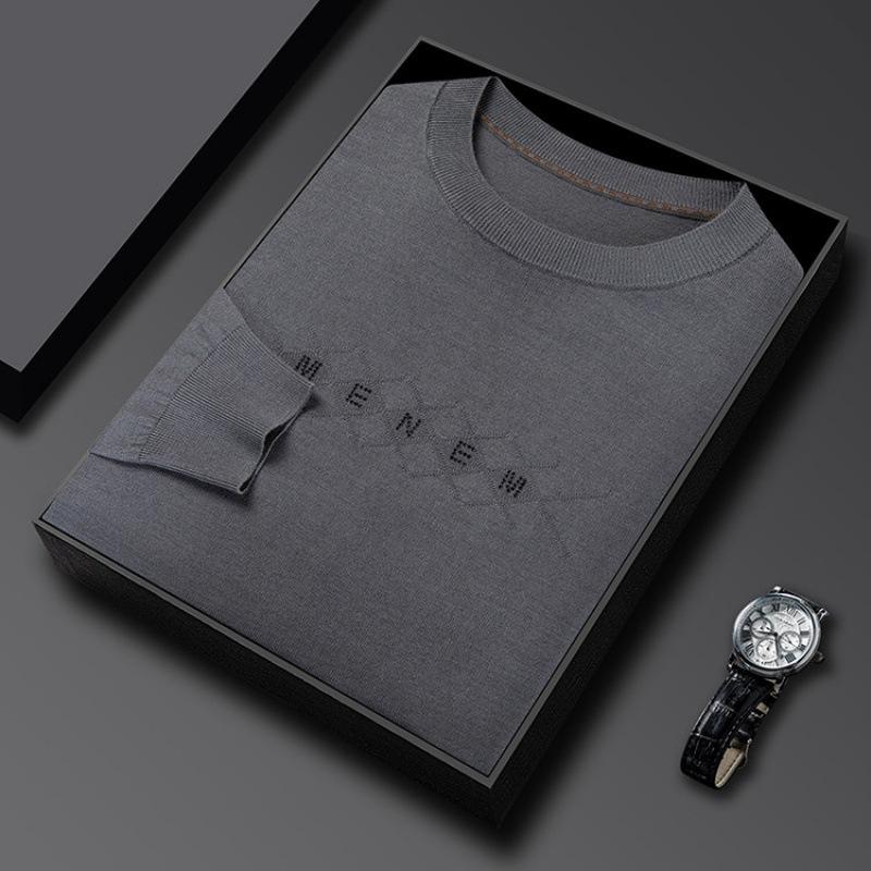 メンズ トップス ニット セーター 長袖 針抜き 柔らかい ポリエステル 薄手 丸首 Tシャツ クルーネック ゆったり 大きいサイズ パパ 父親 おじいちゃん プレゼント ギフト 贈り物 カジュアル ビジネス 通勤 通学 シニア 50代 青 赤 灰 黒 tanzan-shop-11028695 Tanzan パッケージ画像